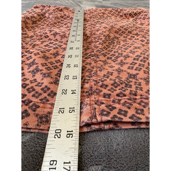 Free People Women's Boho Floral Mini Skirt 12 Orange Black Bohemian Going Out - Picture 8 of 8